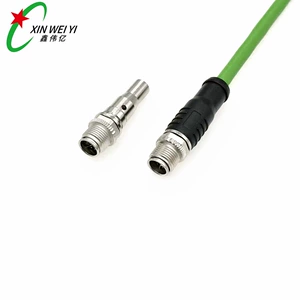 [m12 8pin连接器 X型  千兆以太网 X型防震动防止退工业插头连接器]