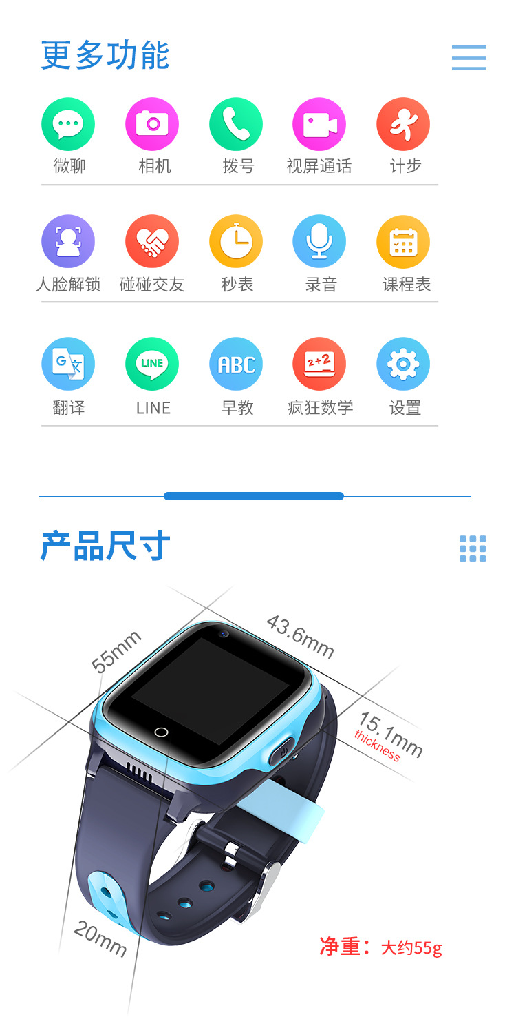 Cross-border D31 children's smartwatch with phone, 4G video call, GPS positioning, photo-taking, waterproof, foreign languages and multiple languages undefined