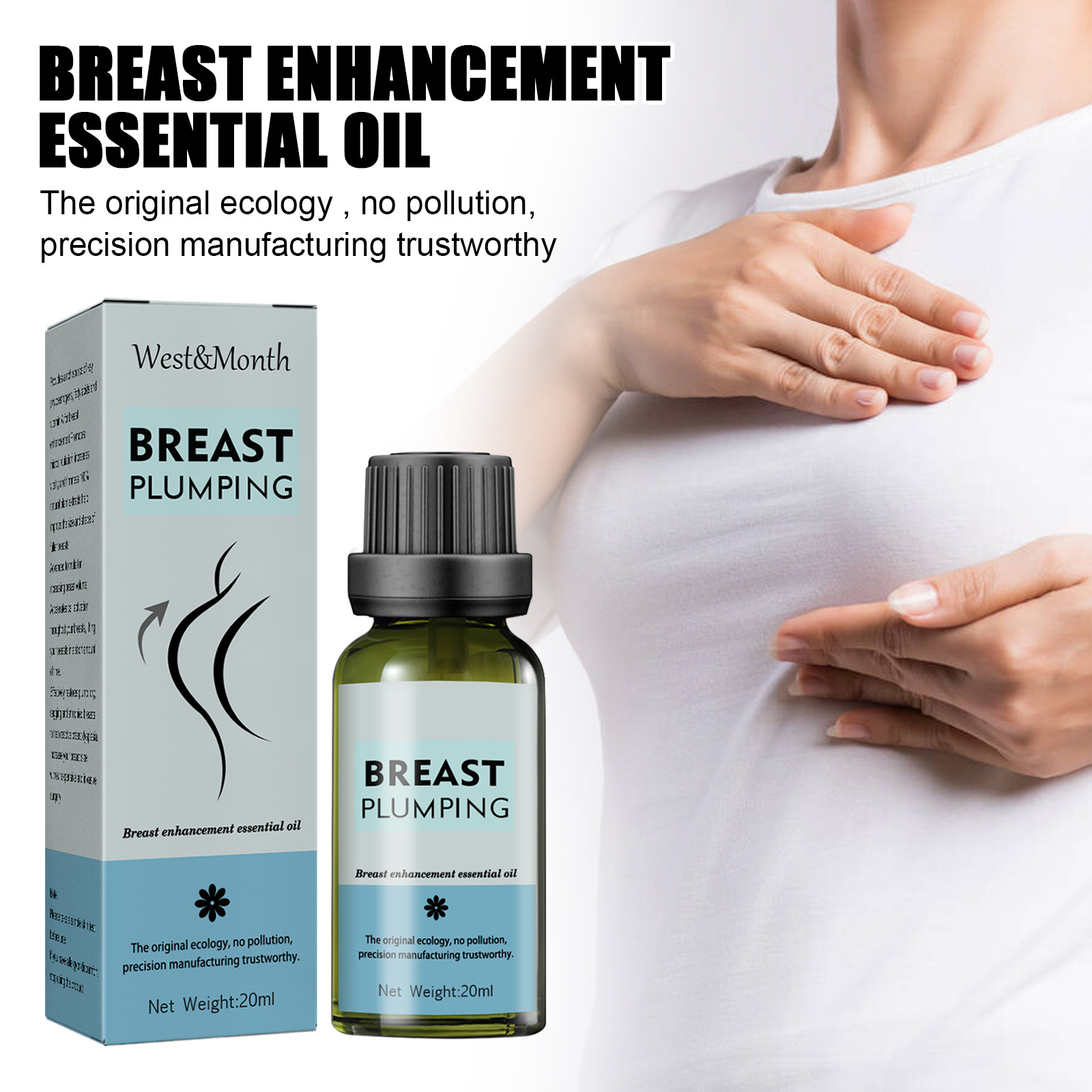 West&Month 美乳精油 温和滋润护理乳房丰盈饱满坚挺胸部按摩精油
