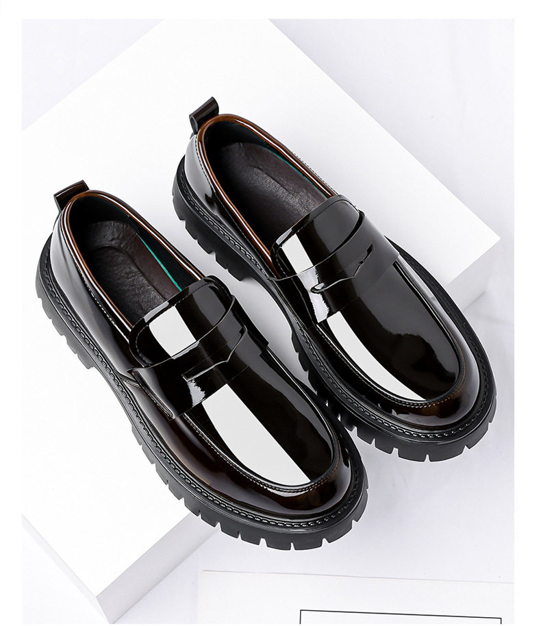 Bốt Martin nam cổ thấp mũi tròn độn đế, phong cách Anh Quốc casual, thoáng khí, chống trượt — Màu nâu, màu đen chi tiết 18