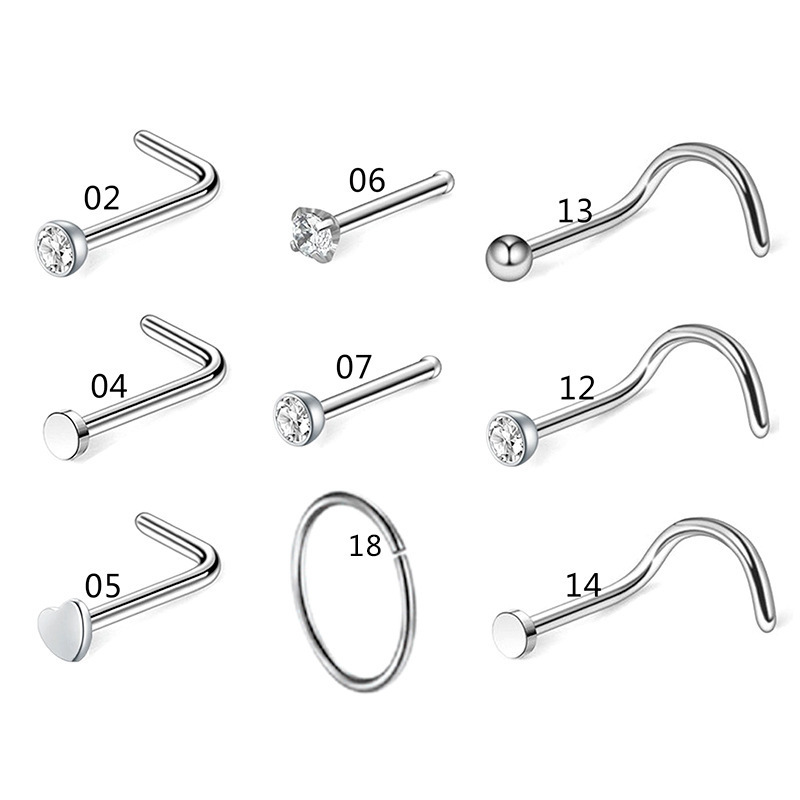 Nose piercing, set, physiological accessories stainless steel, Amazon