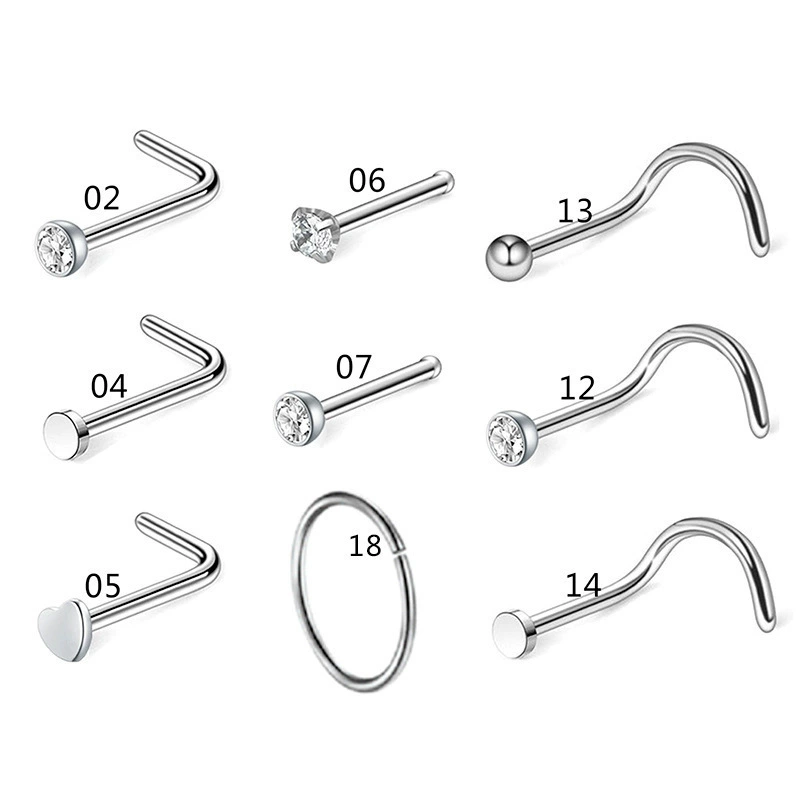 Nose piercing, set, physiological accessories stainless steel, Amazon
