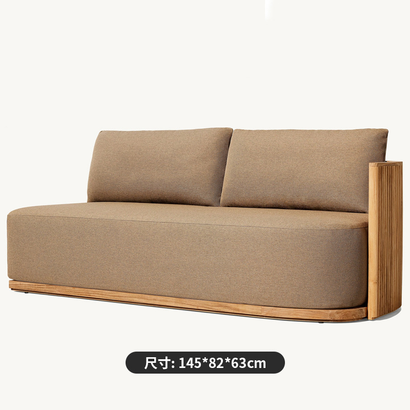 Sofá de ocio al aire libre teca villa hotel patio terraza diseñador de madera de cera al aire libre sofá de teca