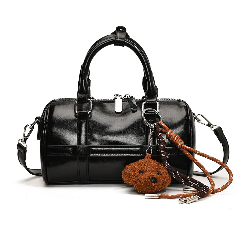 Fashionable Women's Bowling Bag 2024 Autumn New Arrival Minimalist Niche Trendy PU Leather Shoulder Crossbody Bag for Commuting - Thumbnail 5