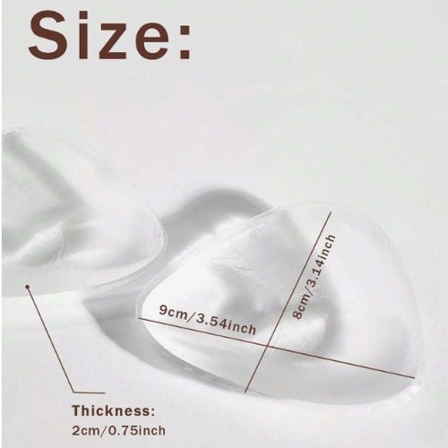 Silicone Bra Pad Insert Transparent Thick Invisible Push-Up Triangle Bra Silicone Fake Nipple Pad Bra Insert Underwear Pad