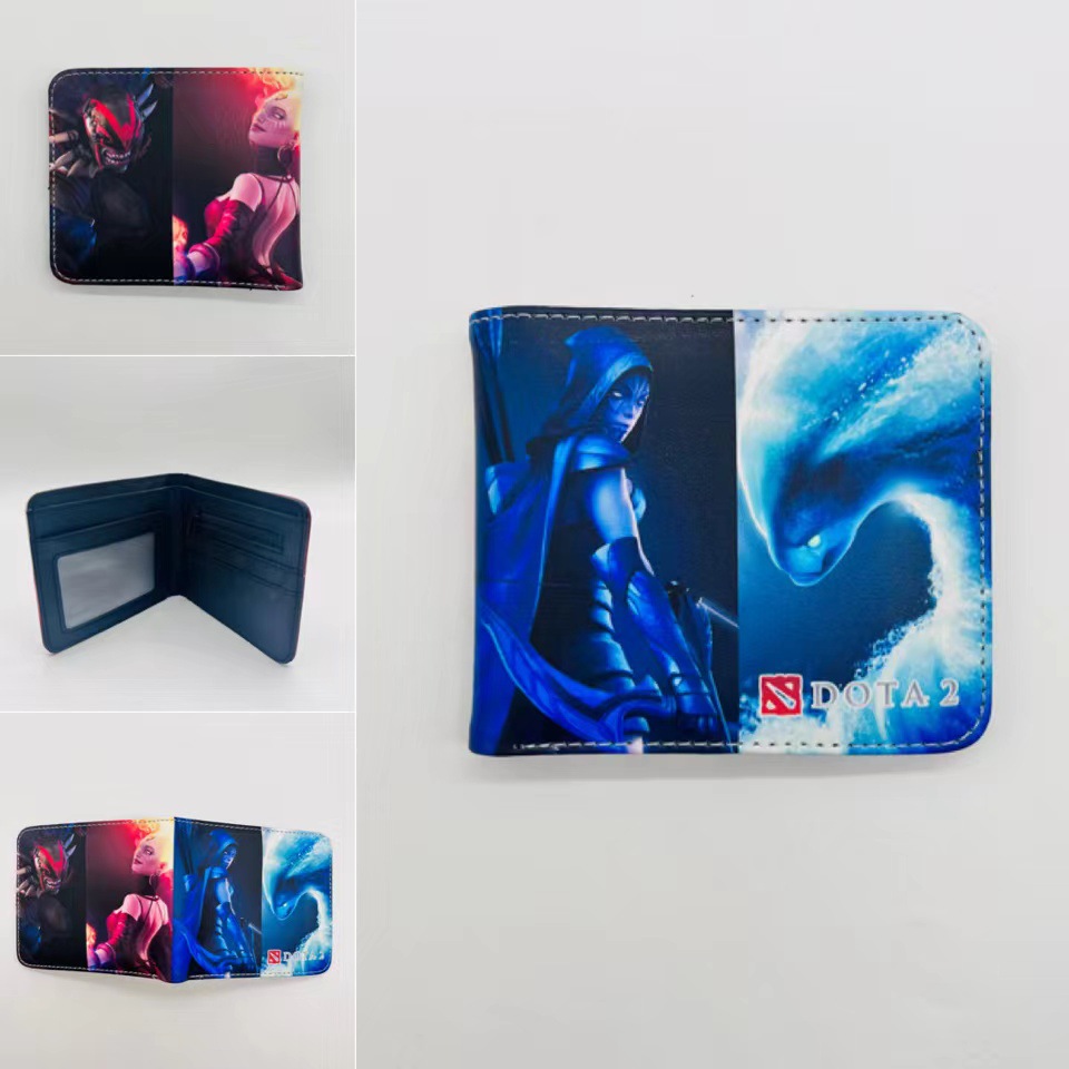 Dota2 periferia del juego Dota 2logo logo billetera estudiantes hombres y mujeres billetera corta billetera billetera tarjeta