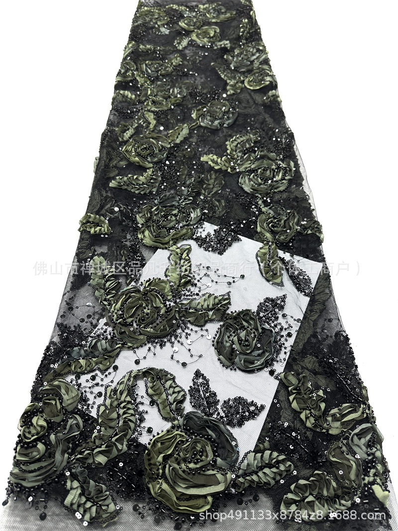 Moda francesa retrógrada de ancho lleno con tela de encaje bridal sequins lace fabric