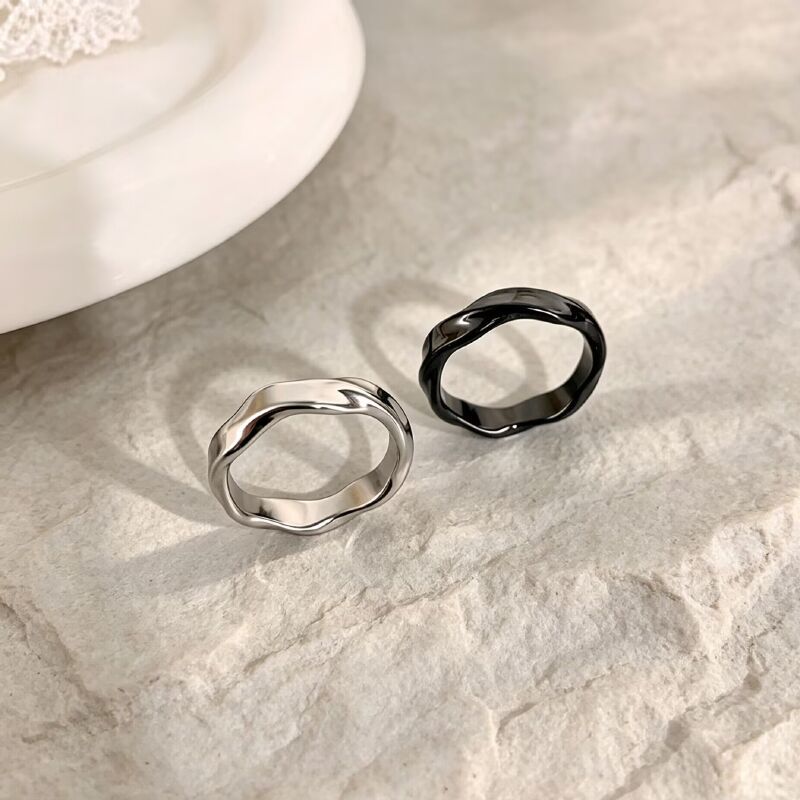 Mobius Trendyy Titanium Steel Ring Men's Non-Fading Niche Cold Style Fashion Round Ring Stainless Steel Accessories