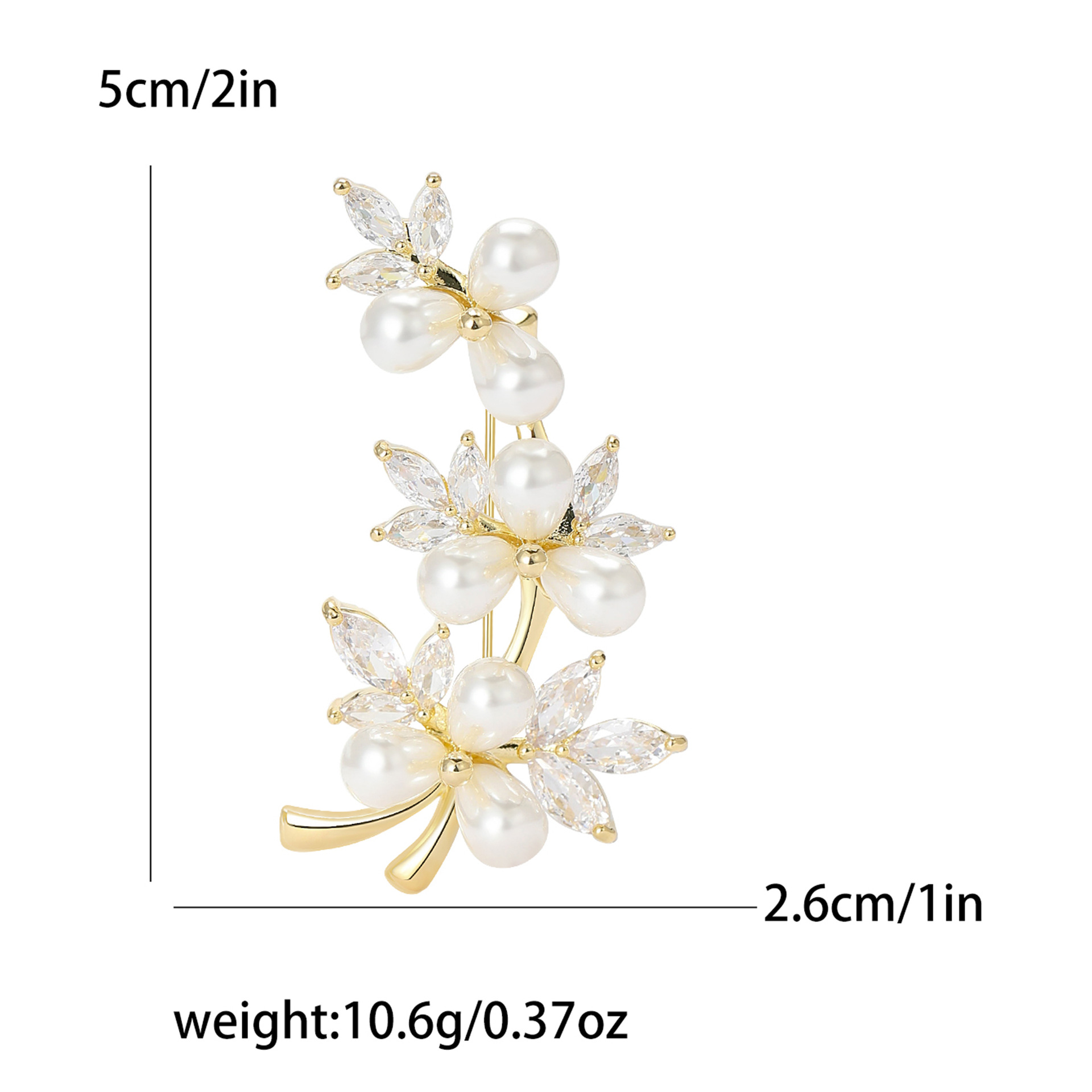 Luxurious Pin Flower Copper Inlay Pearl Zircon Women's Brooches display picture 8