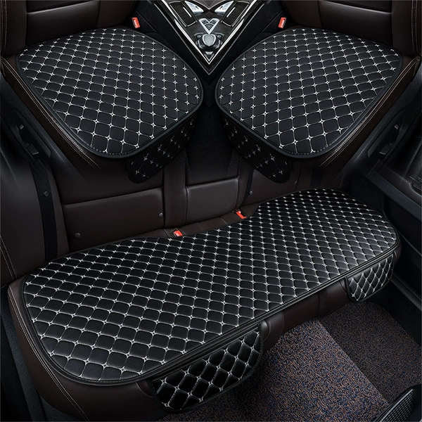 Leather four-pointed star-black and white three-piece set