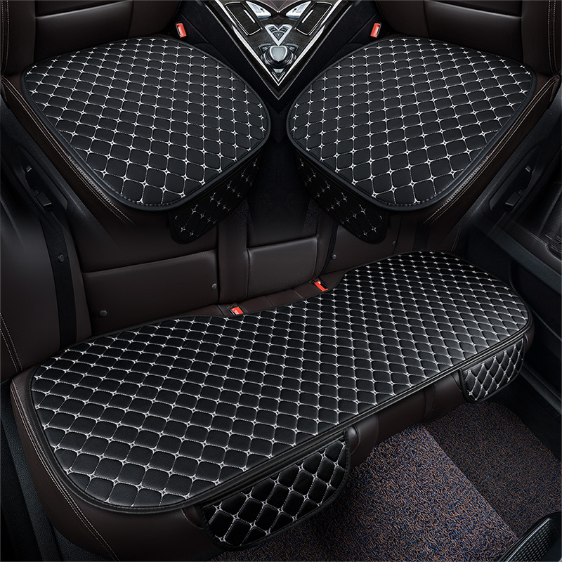 Cushion Four Seasons: Universal Seat cushion, seat cover - leather-four-point-star-black-white-three-piece-set