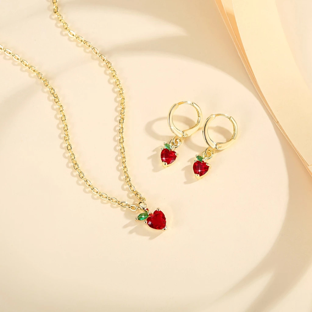 Artículo anteriorModa transfronteriza en forma de corazón pequeño aretes de fruta fresca nicho de diseño de colgante amoroso conjunto de joyas