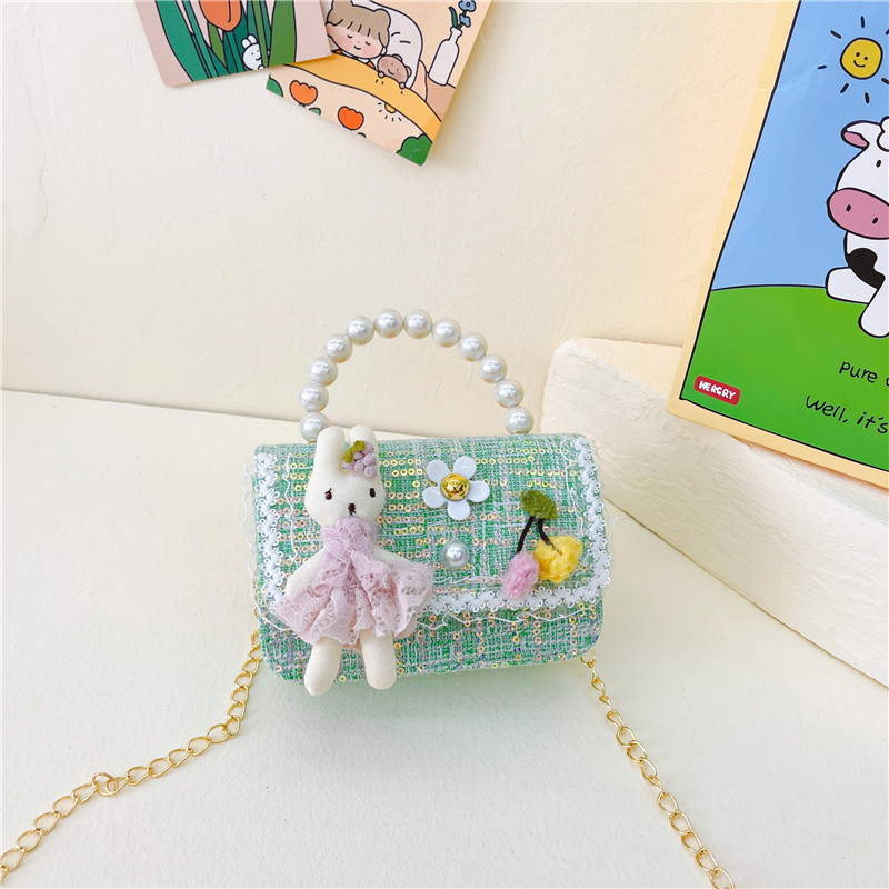 Bolso de La Perla de los niños 2023 nuevo lentejuelas pequeño bolso cuadrado moda lindo niñas bolsa decorativa bandolera