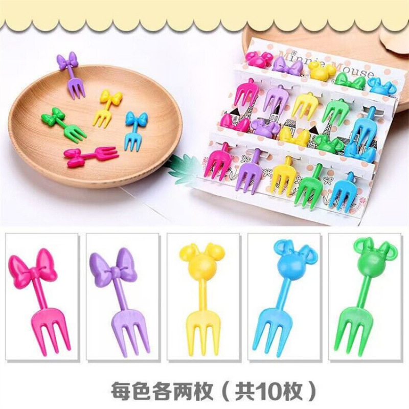 Japón hogar dibujos animados horquilla de fruta creativa para niños animales lindos horquilla de fruta de plástico set Bento stick