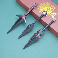 Naruto Uzumaki 16cm Flying Thunder God Twin-Headed Kunai Dragon Blade Raikiri Handheld Small Alloy Weapon Model