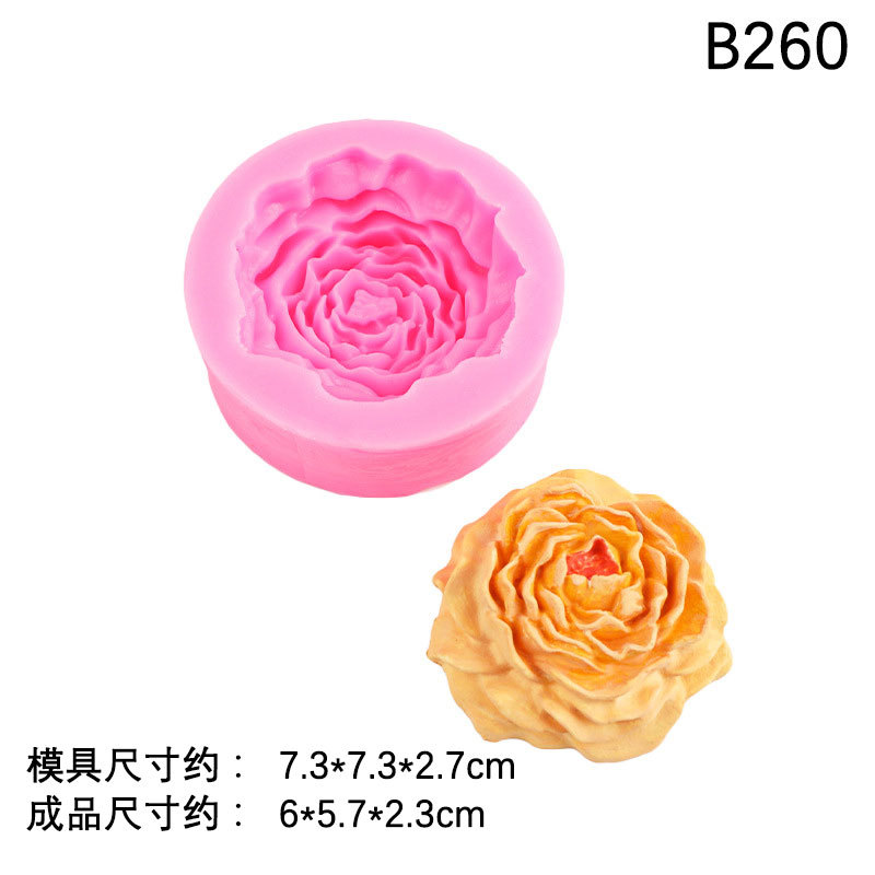 DIY para hornear peonía molde de silicona aromaterapia molde de vela de yeso molde de pastel de fondant molde de pudín de chocolate