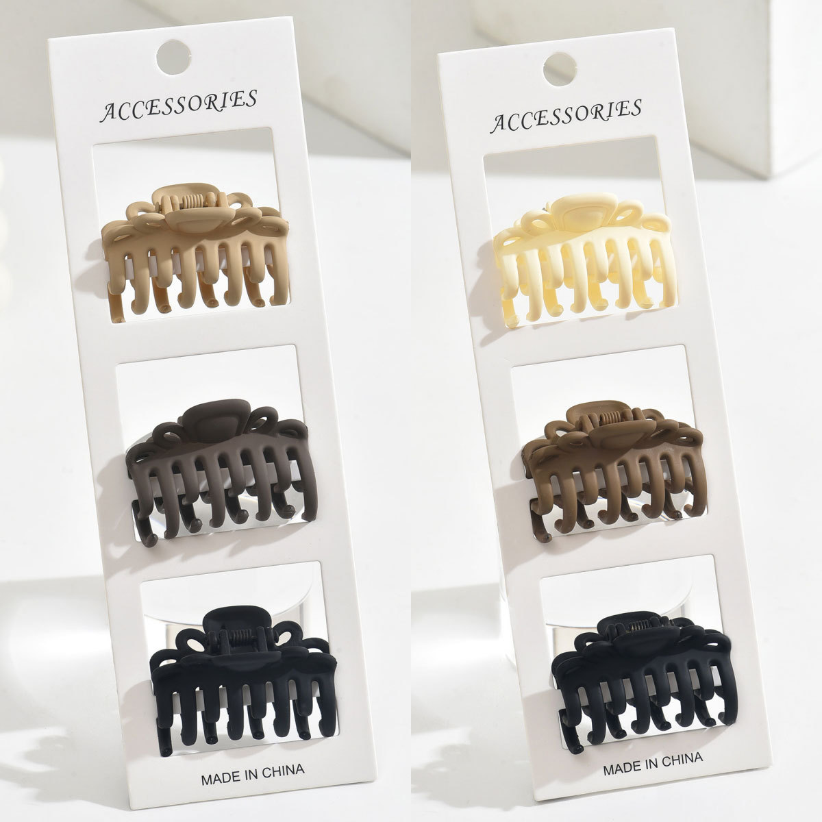 Doble fila de dientes clip de cabello medio clip de cabello de plástico esmaltado para mujeres cabeza trasera clip de cabello adornamiento clip de cabello 4.5CM