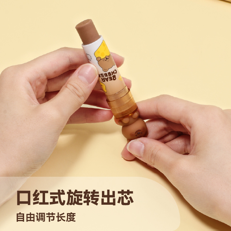 KUKI KOKI lápiz labial limpio para estudiantes de jardín de infantes sin escamas limpio creativo de dibujos animados lindos