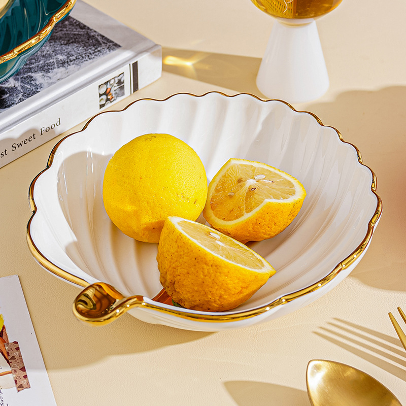 Nordic ins plato de fruta de cerámica sala de estar hogar simple moderno tazón de postre de alto aspecto postre caramelo plato de aperitivos