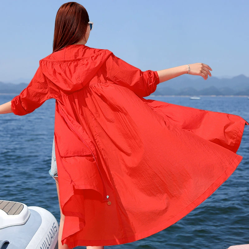 Женское свободное тонкое пальто средней длины, устойчивое к ультрафиолетовому излучению, 2023 г., Новинка лета, дышащее в Корейском стиле, Super Fairy, в западном стиле