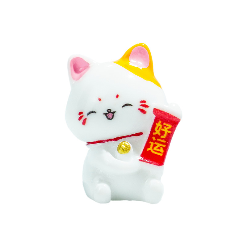 Simulación Lucky Cat Adornos de escritorio Decoraciones de consola central de automóvil Mini regalos de animales Artesanías Adornos pequeños