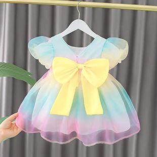Baby 2025 New Style 0-4 Years Old One-Year-Old Dress Little Girl Fashionable 1 Korean Princess Dress Baby Girl Cute Skirt