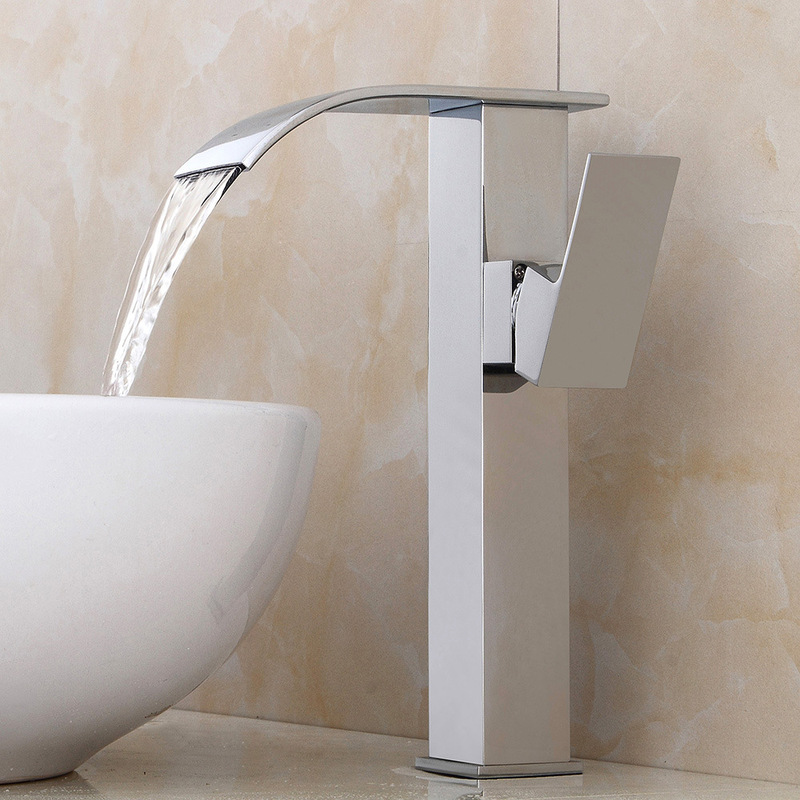Bathroom Basin Faucet All Copper Hot and Cold Household Bathroom Washbasin Wash Basin Waterfall Water Outlet Faucet Bathroom Basin Faucet All Copper Hot and Cold Household Bathroom Washbasin Wash Basin Waterfall Water Outlet Faucet