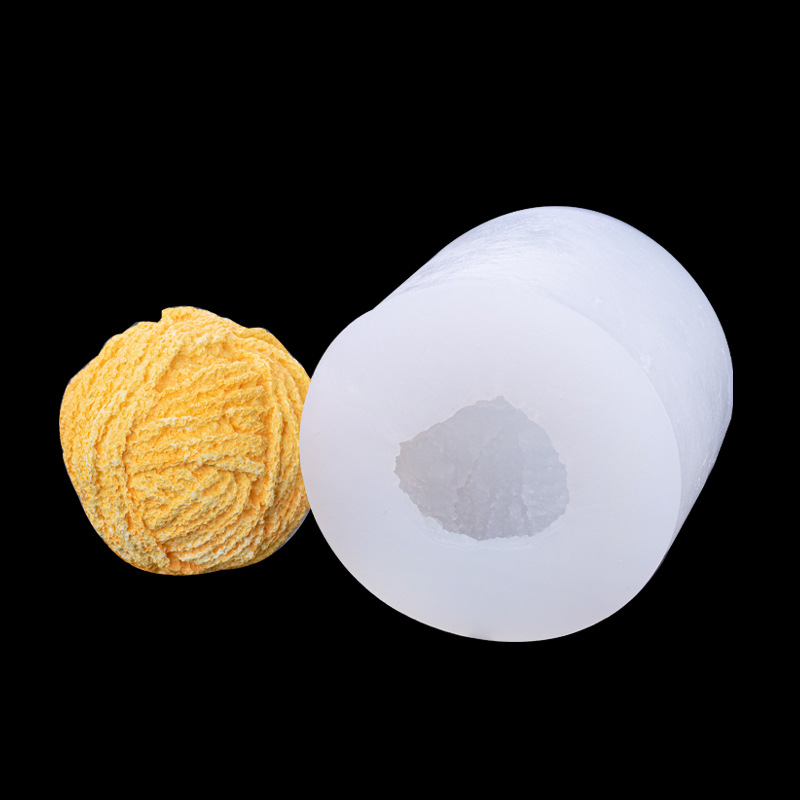 Bola de lana simulación tridimensional molde de silicona creativa para hornear mousse pastel molde de postre jabón hecho a mano aromaterapia vela