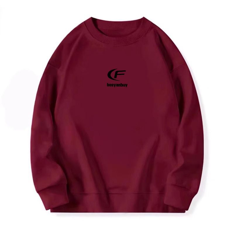 버건디 WEI YI 여성의 이른 봄 가을과 겨울 2024 드래곤 년 새 기모 미국 복고가없는 생활 년 옷