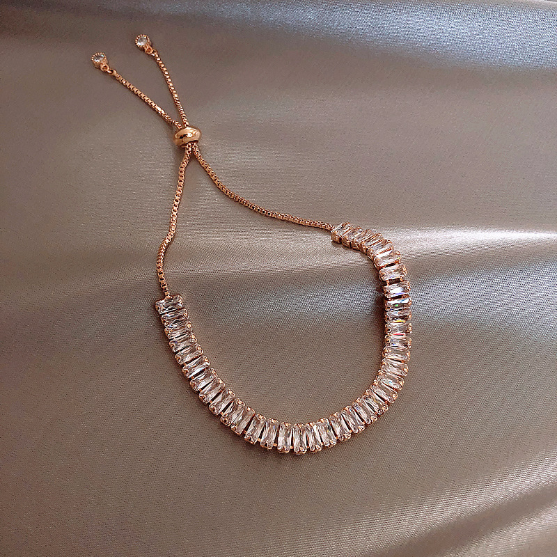 Oro real electrochapado circón Rosa fritillary flor pulsera elegante todo-fósforo pulsera luz lujo de alta calidad pulsera para las mujeres al por mayor