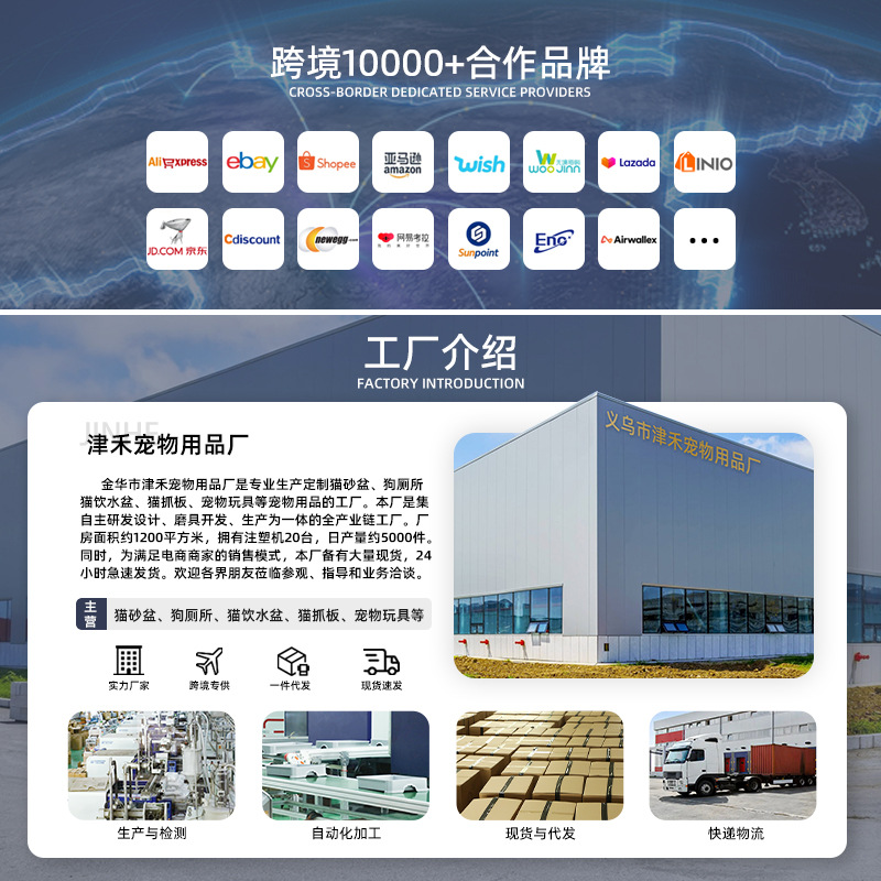 Cajón de arena para gatos super grande totalmente cerrado tipo plegable inodoro para gatos salpicado extra gran fábrica de material PP en stock