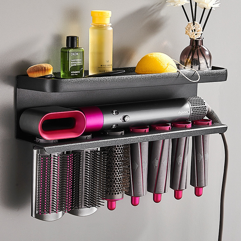 Hair dryer curling iron storage rack Dyson punch-free hanging rack…