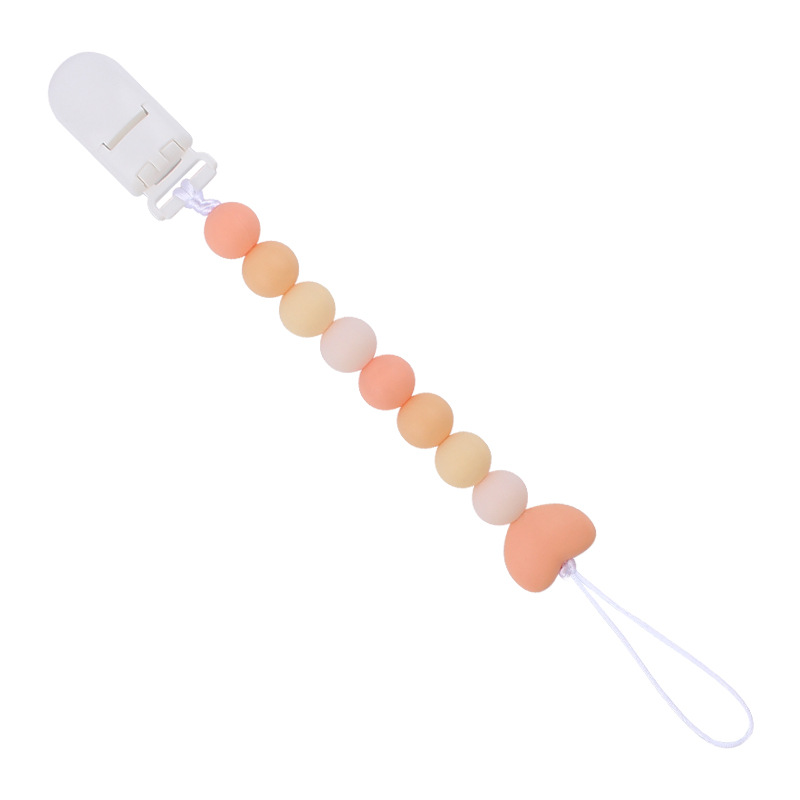 Bebé suministros chupete cadena creativa de dibujos animados amor cuentas de silicona mordedura cadena anti-gota molar Nuevo