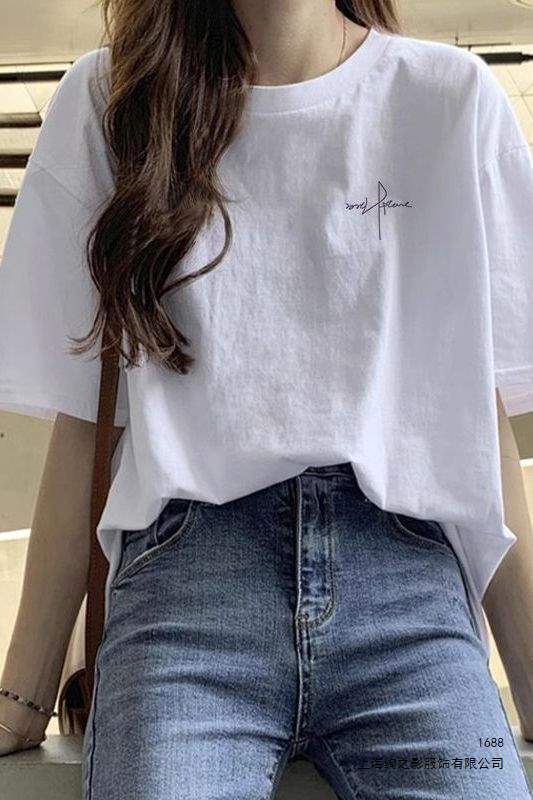 Summer Short-Sleeved Pure Cotton T-Shirt for Women, White 2026 New Design, Niche Style, Stylish and Age-Reducing Top
