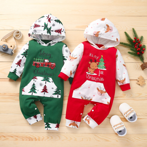 New children's clothing for Amazon: Baby Christmas Hooded Long Sleeve Climbing Suit for children, foreign trade wholesale, dropshipping one piece