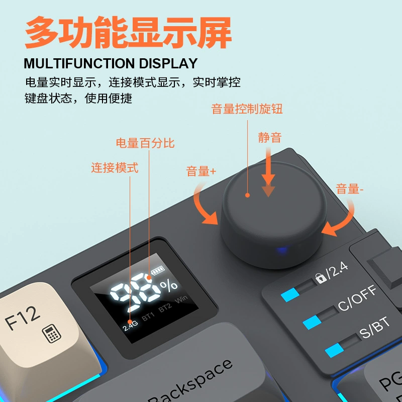 Хён серебряный лис K920 беспроводной Bluetooth двойной режим механическое ощущение клавиатура мышь прокрутка экран ручка