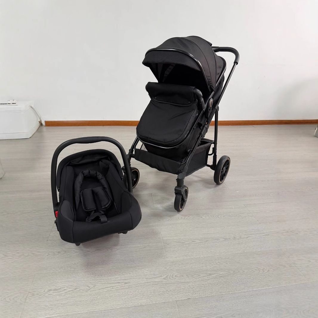 Cochecito infantil de alta visibilidad con cesta, estilo bicicleta, desmontable, se puede usar en el coche, ligero, plegable, adecuado para niños de un año.