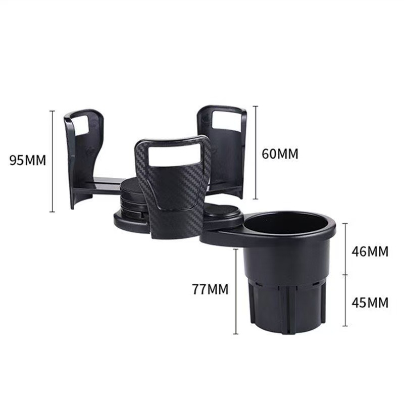 Car Cup Holder Automobile Drink Cup Holder Multifunctional One-to-Two Double-Layer Storage Rack Cup Holder Rotating Adjustment