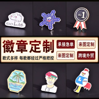 金属徽章定制珐琅别针胸针校徽班徽企业司徽周年纪念LOGO来图打样