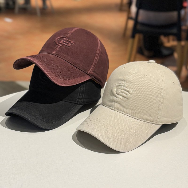 Sombrero de cabeza grande, gorra de lengua de goma, gorra de primavera y otoño para mujeres, sombrero de sombrero de béisbol en línea coreano