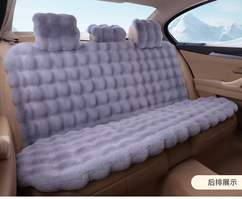 Winter Thickeneded Car Plush Seat Cushion, Universal Single-Piece Rear Non-Shedding Car Seat Cushion Seat Cover for Winter