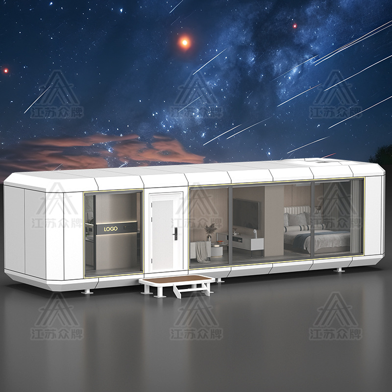 Cabina espacial Habitación móvil Residente B & B Hotel escénico al aire libre Habitación de cielo estrellado Apple Warehouse Red Container Sunshine Room