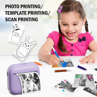 Cross-Border Amazon Thermal Mini Printer Portable Digital Photo Small Label for Children's Gifts