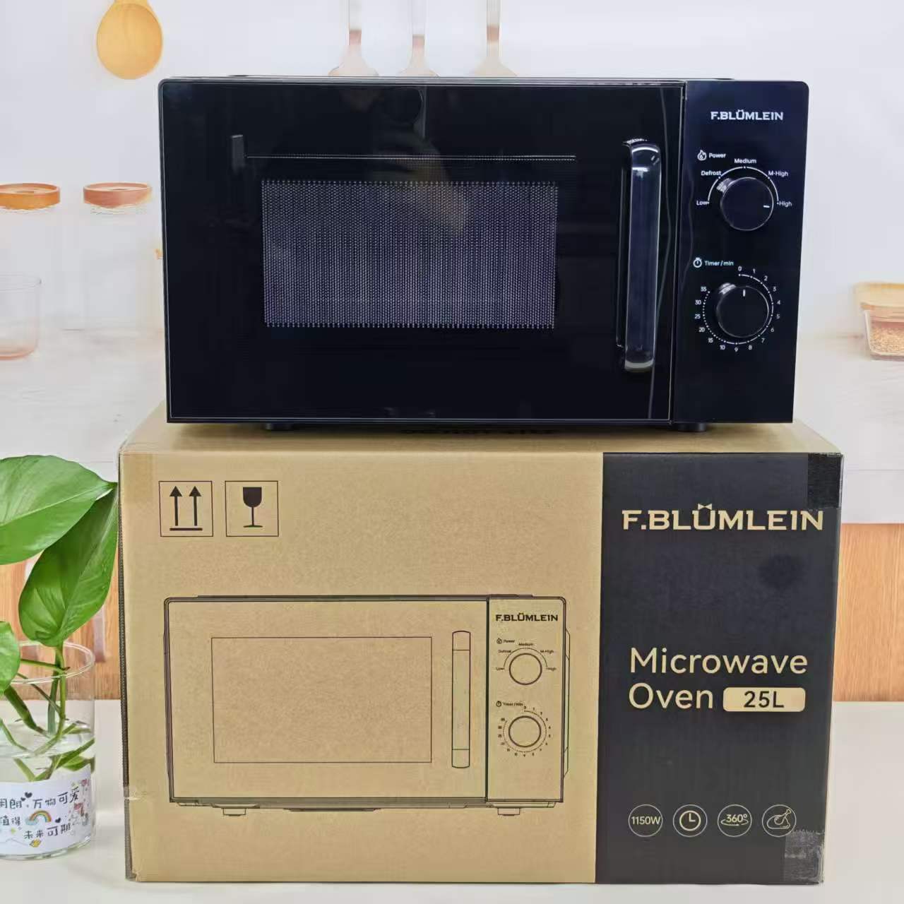 25L Microwave Oven Household Multifunctional Microwave Oven Turntable Mechanical Knob Electric Oven Export