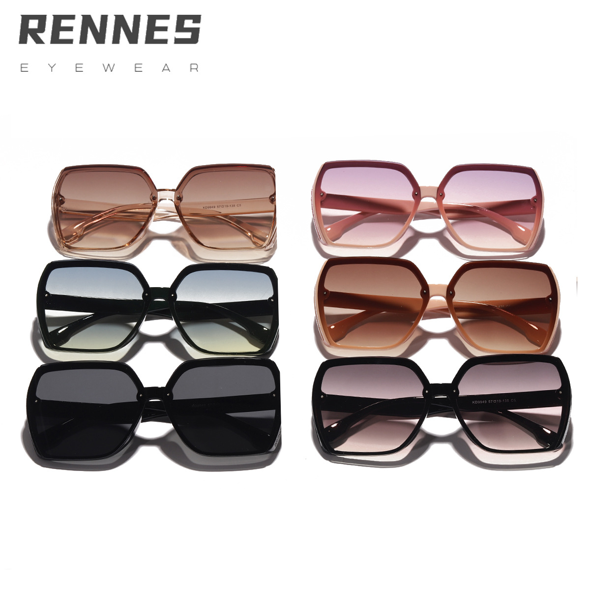 2022 Nueva celebridad de Internet mismo estilo gafas de sol personalidad europea y americana ins estilo gafas de sol mujeres de moda gran marco gran cara adelgazante 90949