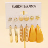 Earrings, set, metal resin, suitable for import, new collection, European style