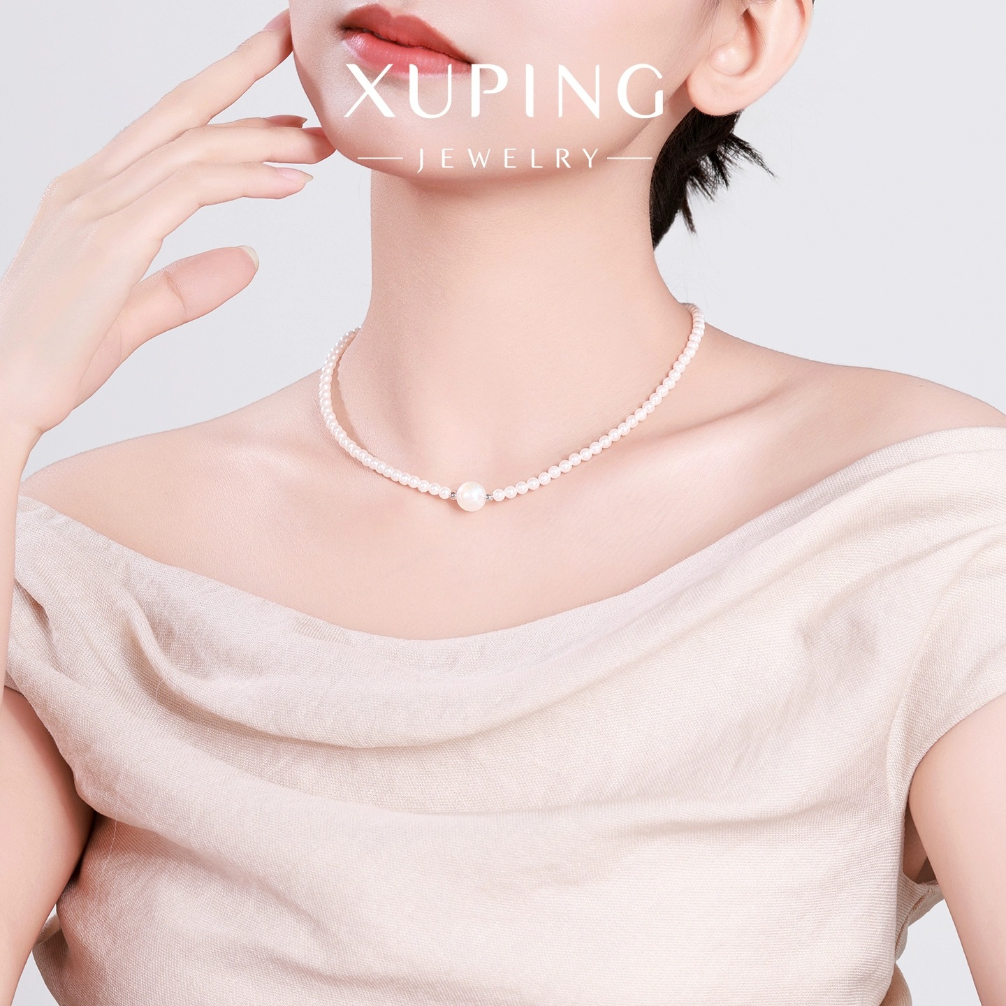 Xuping Shake Lo mismo colorido aurora sirena de pez junta imitación collar de perlas de aire suave elegante cadena clavícula