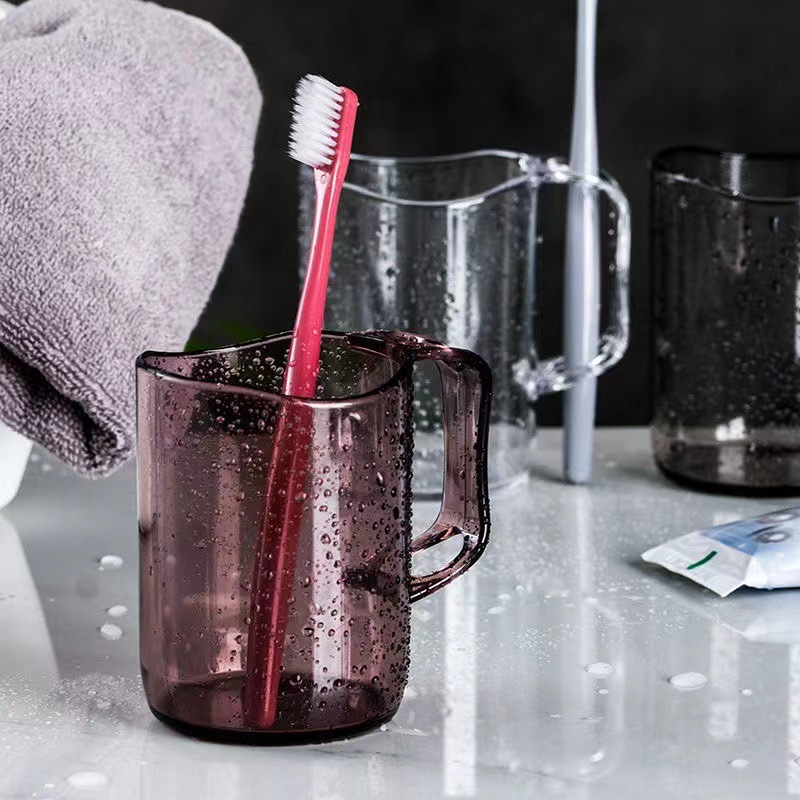 Nórdico transparente creativo y simple taza de enjuague de geometría taza de enjuague de boca para parejas con agujeros de dientes taza de dientes taza de cepillo de dientes