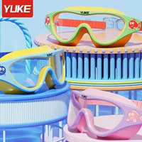 Детские плавательные очки Водонепроницаемые туманы HD-очки для дайвинга для мальчиков и девочек прозрачные большие рамки профессиональные плавательные очки снаряжение