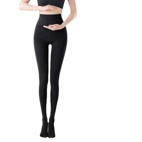 Women's tall compression leggings, slimming, non-slip, suitable for autumn and winter, padded, thickened, extended length, black pressure pantyhose